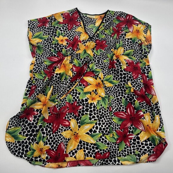 Bobbie Brooks Other - Bobbie Brooks Tropical Sleep Top Kimono Night Gown Women's One Size Silky Floral